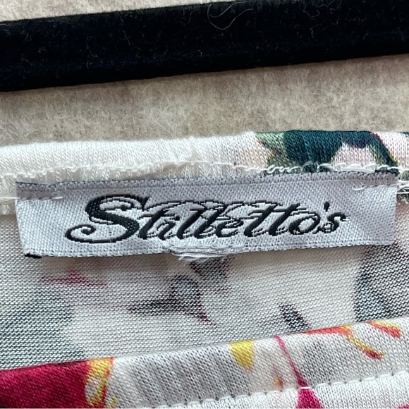 Stretch Dress Floral Flounce Off the Shoulder, M Juniors - Picture 5 of 8